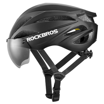 Helmë biçiklete Rockbros, 58-62 cm, me vizor magnetik, e zezë