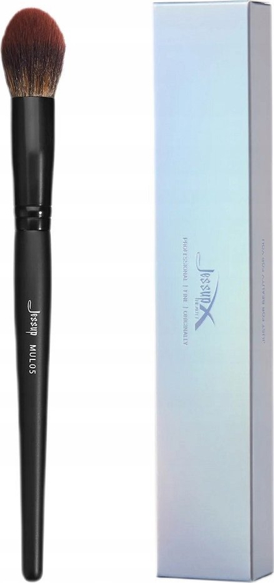 Furçë highlighter-i Jessup MUL05, qime sintetike vegane, dorezë dru, e zezë