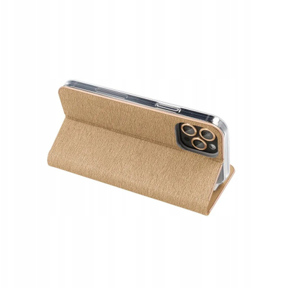 Kapak libër OEM LUNA Book për Xiaomi Redmi Note 14 Pro 4G, smartphone cover, gold