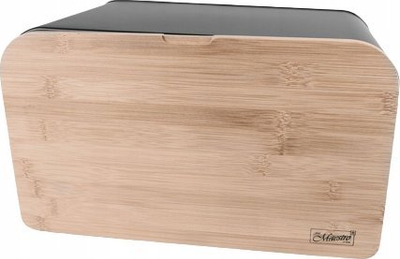 Kuti buke Maestro MR-1770, çelik inox me bambu, njëpjesëshe, e zezë