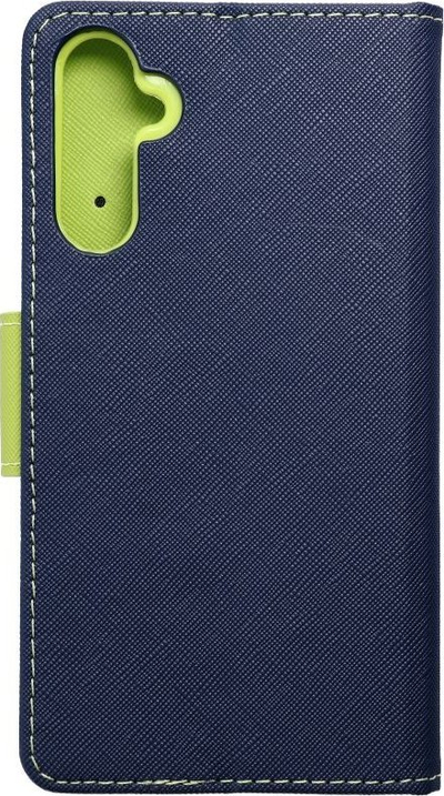 Këllëf libri Fancy për Samsung Galaxy A34, me xhepa kartash, mbyllje me magnet, blu navy edhe jeshile
