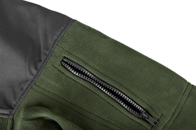 Xhaket fleece Helikon Classic Army, polar i trashë, me zinxhir komplet, jeshile ulliri me të zezë, S