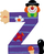 Shkronjë druri Sevi Wooden Letter Z Clown, dekor për fëmijë, shumëngjyrëshe