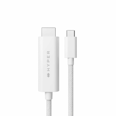 Kabllo HyperDrive USB-C në HDMI, 4K60Hz, 2.5m, e bardhë