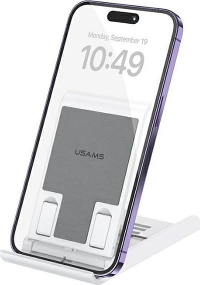 Mbajtëse tavoline për telefon dhe tablet Usams US-ZJ073, e palosshme, e bardhë