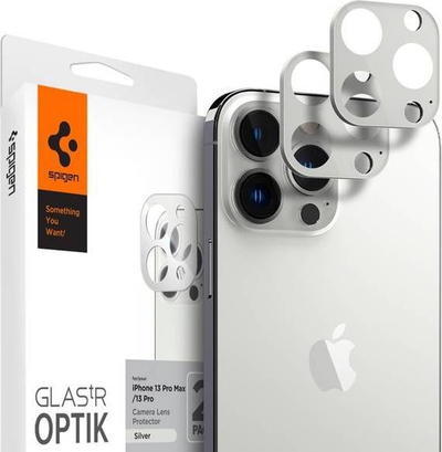 Xham mbrojtës për kamerë Spigen Optik Apple iPhone 13 Pro / 13 Pro Max (2 copë), i argjendtë