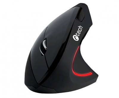 Mouse wireless vertikal C-TECH VEM-09, 6 butona, marrës USB nano, i zi