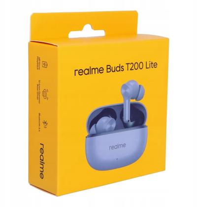 Kufje Bluetooth Realme Buds T200 Lite, TWS in ear, 48 orë bateri, vjollcë