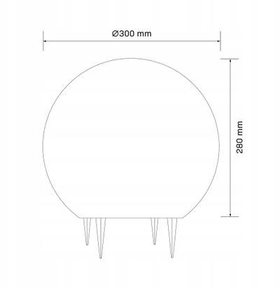 Llambë kopshti Polux ARGENTO, sferë Ø30cm, 1xE27 25W, IP65, e bardhë