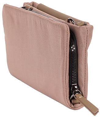 Çantë crossbody për gra, poliuretan, poliester, beige dhe rozë