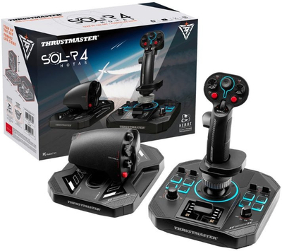 Контролер за летање Thrustmaster Sol R 4 HOTAS, за PC, со LED RGB, црн
