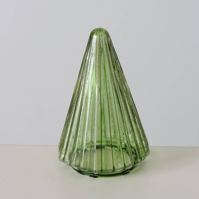 Pemë dekorative Tovla Christmas Tree, qelq transparent, 9.5cm, e gjelbër