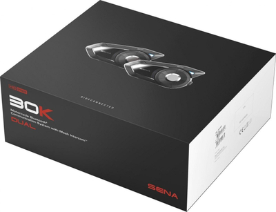 Interkom për motor Sena 30K EVO Duo, Bluetooth 5.0, 2 km, i zi