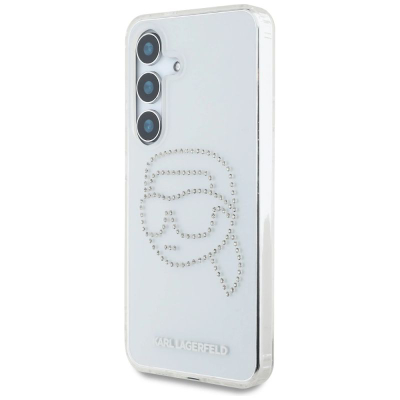 Kapak telefoni Karl Lagerfeld Iconic për Samsung Galaxy S25, transparent, me gurë vezullues
