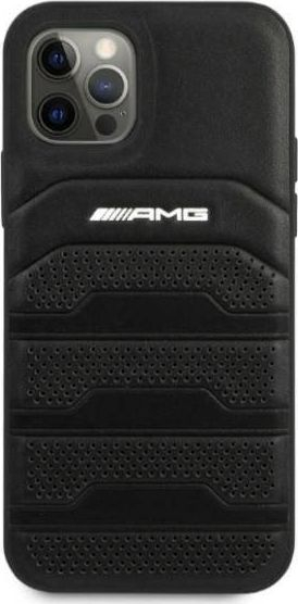 Mbulesë AMG AMHCP12LGSEBK për iPhone 12 Pro Max, hardcase lëkurë TPU, 6.7", e zezë