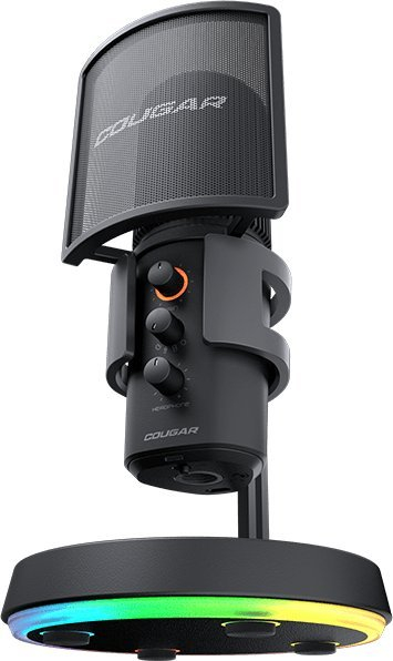 Mикрофон студиски Cougar Screamer X 3H500MK3B.0001, USB, со повеќе начини на снимање, црн
