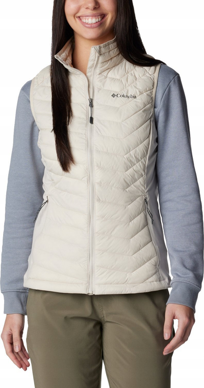 Jelet për femra Columbia Powder Pass Vest W 1832222278, najlon, i lehtë, bezhë