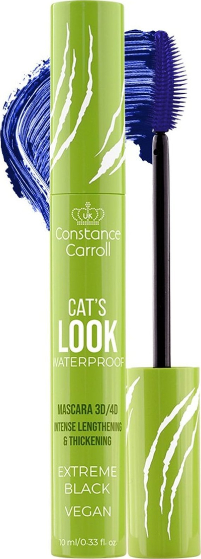 Maskarë Constance Carroll Cat's Look, volum dhe gjatësi, blu elektrike