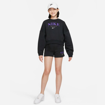 Bluzë Nike Sportswear Trend FLC Crew Jr DV2563-045, për fëmijë, e zezë