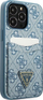 Kapak telefoni Guess 4G Triangle për iPhone 13 Pro Max, hardcase, me xhep kartash, blu
