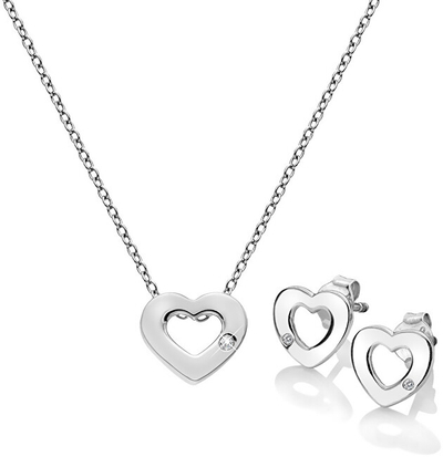 Hot Diamonds Amulets Heart Сет од Обетки и Ѓердан