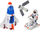 Set lodrash Leantoys Space Mission, raketë dhe makinë eksplorimi, me astronautë, bardhë blu