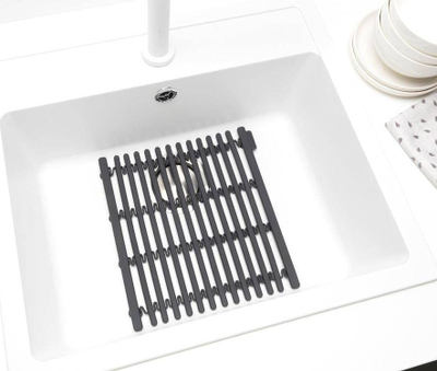 Mbështetëse lavamani Brabantia Silicone Sink Mat 302589, silikon, e gri e errët