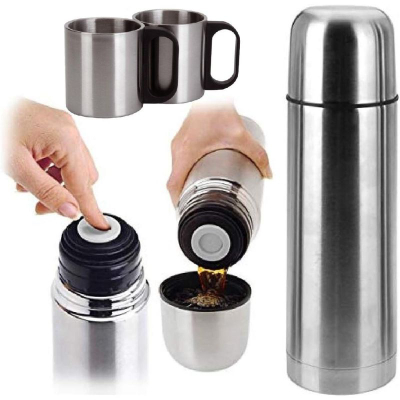 Set termos EXCELLENT, 1L, çelik inox, argjend