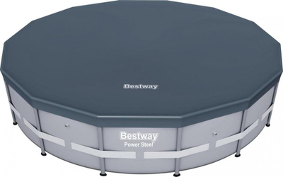 Mbulesë pishine Bestway Steel Pro MAX Power Steel, rrethore 427 cm, gri e errët
