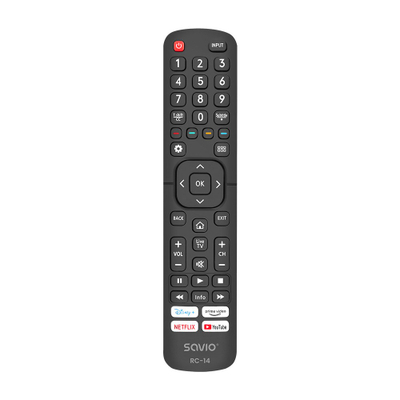 Pilot televizori Savio RC-14, universal për Hisense, Smart TV, i zi