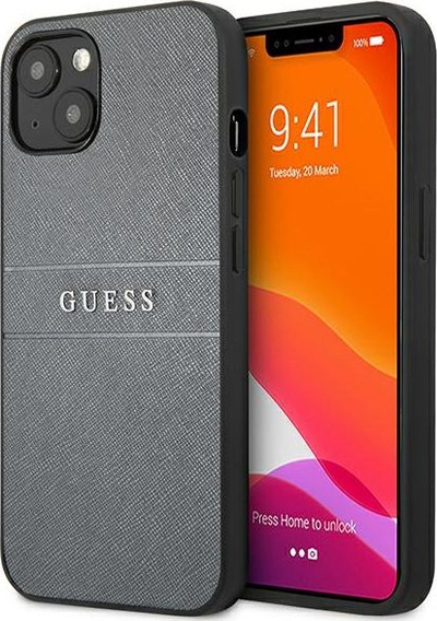 Mbulesë telefoni Guess Saffiano Strap GUHCP13SPSASBGR, për iPhone 13 mini 5.4", gri