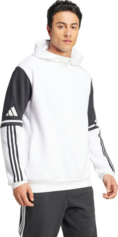 Bluzë me kapuç Adidas Squadra 25 M JD2976, për meshkuj, pambuk dhe poliester, e bardhë dhe e zezë