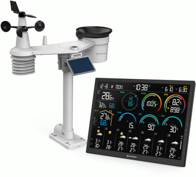 Stacion moti Bresser 7-in-1 LoRa Home Weather Station Terral, Wi-Fi, ekran me ngjyra, gri