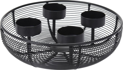 Mbajtëse qirinjsh Home Styling Collection Loft, për 4 tealight, metal, e zezë