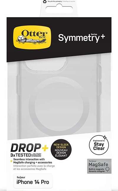 Mbështjellës OtterBox Symmetry Plus për iPhone 14 Pro, MagSafe, transparent
