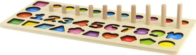 Puzzle druri edukativ Five in Onenese, numra dhe forma, me lojë peshkimi, shumëngjyrësh