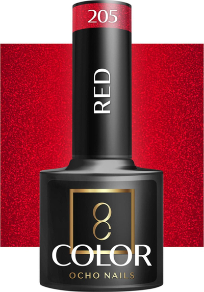 Llak hibrid për thonj Activeshop Ocho Nails Red 205, 5 g, i kuq