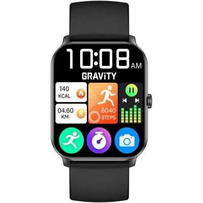Orë inteligjente Gravity GT36-5, ekran dixhital, rrip silikoni, e zezë