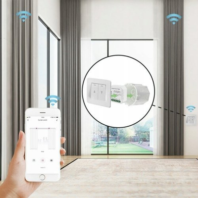 Modul i zgjuar për roleta Oxt Mini Smart Module Controller, 2 kanale, WiFi Tuya, i bardhë