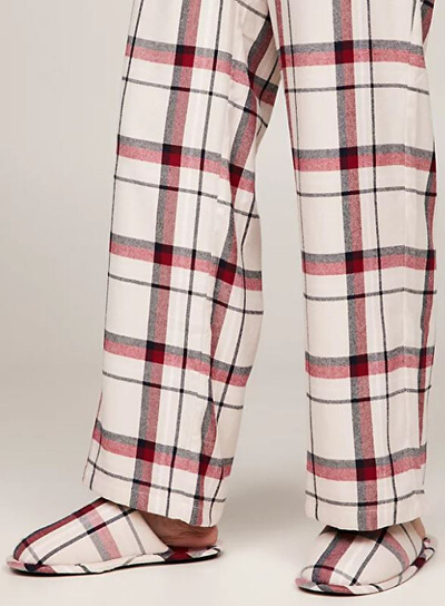 Set dhuratë për femra Tommy Hilfiger, pizhame + pantofle, bezhë/të kuqe