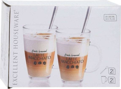 Set gotash qelqi me lugë për Latte Macchiato, 300 ml, transparente