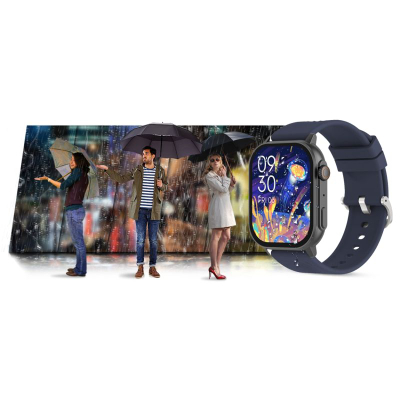 Ora inteligjente Gravity GT15-4, 2.04", me Bluetooth për thirrje, me rrip silikoni blu