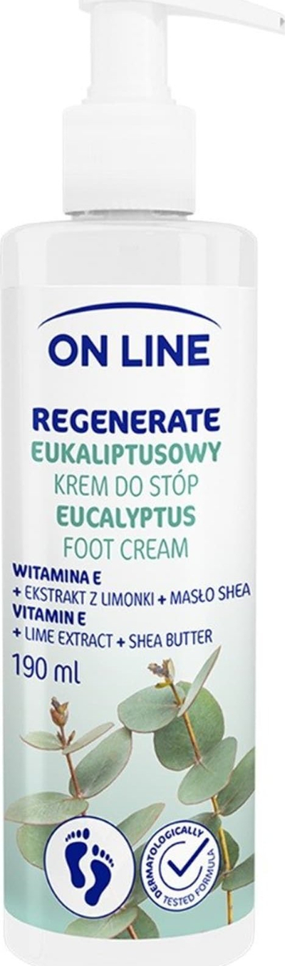 Крем за нозе On Line Eucalyptus Regenerate, 190ml, регенерирачки