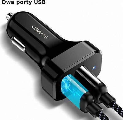 Karikues makine Usams C13 (1_789100), 2xUSB-A 2.1 A, i zi