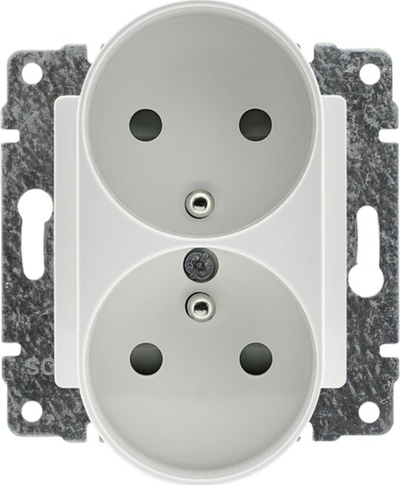 Prizë dyshe e murit Kos Elektro System Vena 520447, me tokëzim, e bardhë