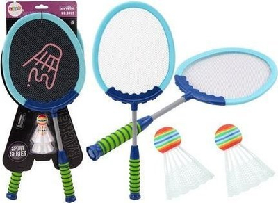 Set badmintoni LeanToys, 2 raketa, i kaltër