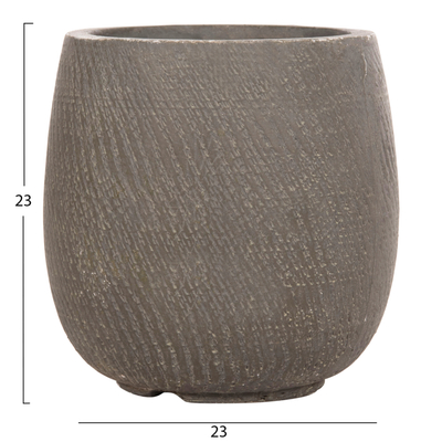 Set vazo dekorative Gardener HM4727, cilindrike, fiberclay, ngjyrë çimento