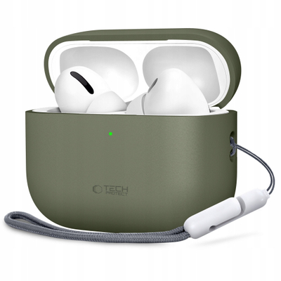 Kapak silikoni Targus Tech-Protect për Apple AirPods Pro 3, kapaku i karikimit, jeshile ulliri