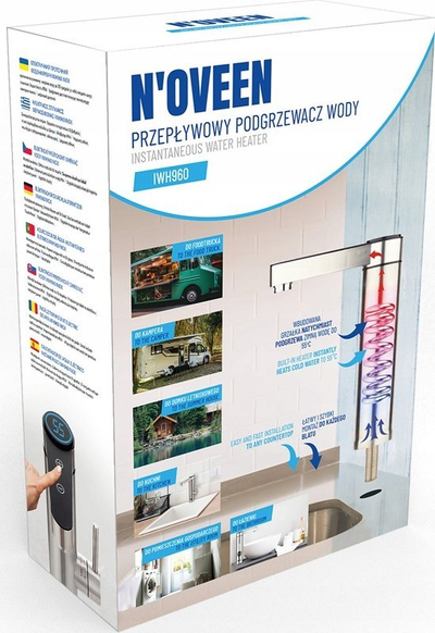 Инстант бојлер за вода Noveen IWH960, 3600W, ЛЕД екран, не'рѓосувачки челик