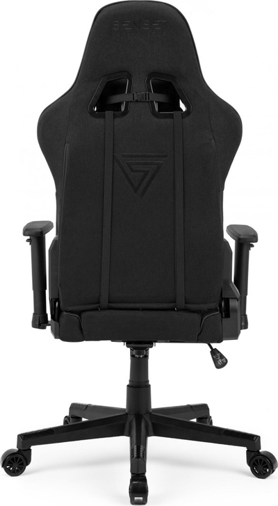 Karrige gaming SENSE7 Leatherette, mbështetëse krahësh të rregullueshme, ndriçim RGB, e zezë